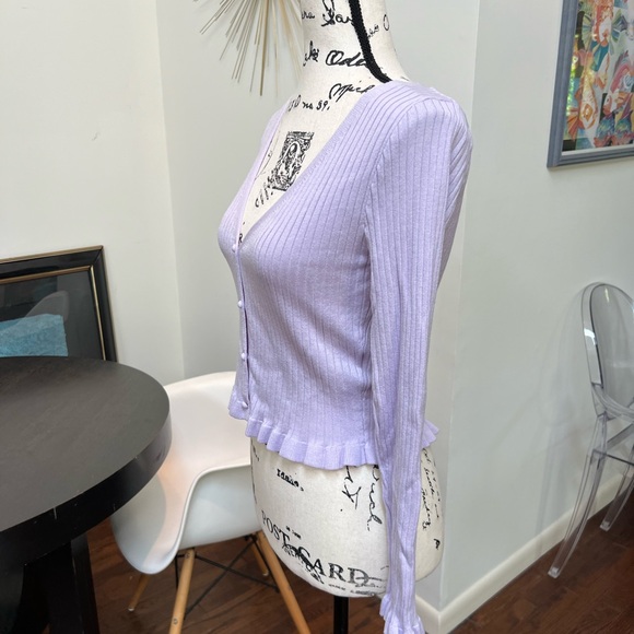 Lavender button up sweater. Divided by H&M. Size Small - Picture 2 of 5